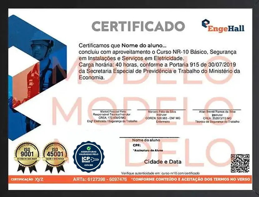 certificado curso nr 10